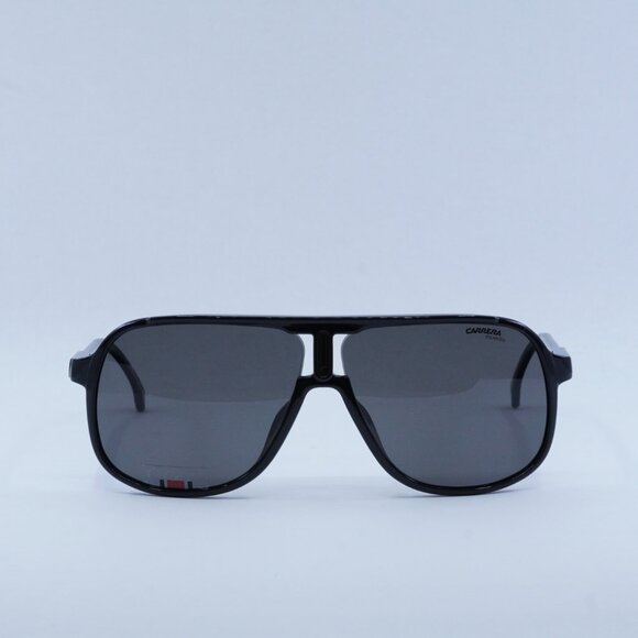 CARRERA 1047/S 0807 M9 Sunglasses Black Aviator Frame, Grey Polarized Lenses - Picture 3 of 10